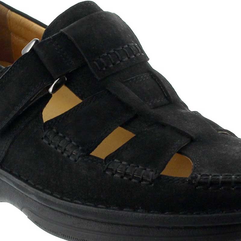 Detailansicht Sandale Sellero Schwarz | +7cm mehr Körpergröße | Herrenschuhe – Mario Bertulli