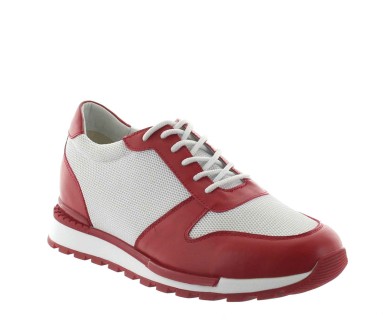 Vorderansicht  Sneaker Sirmione Rot/Weiß | +7cm mehr Körpergröße | Herrenschuhe – Mario Bertulli