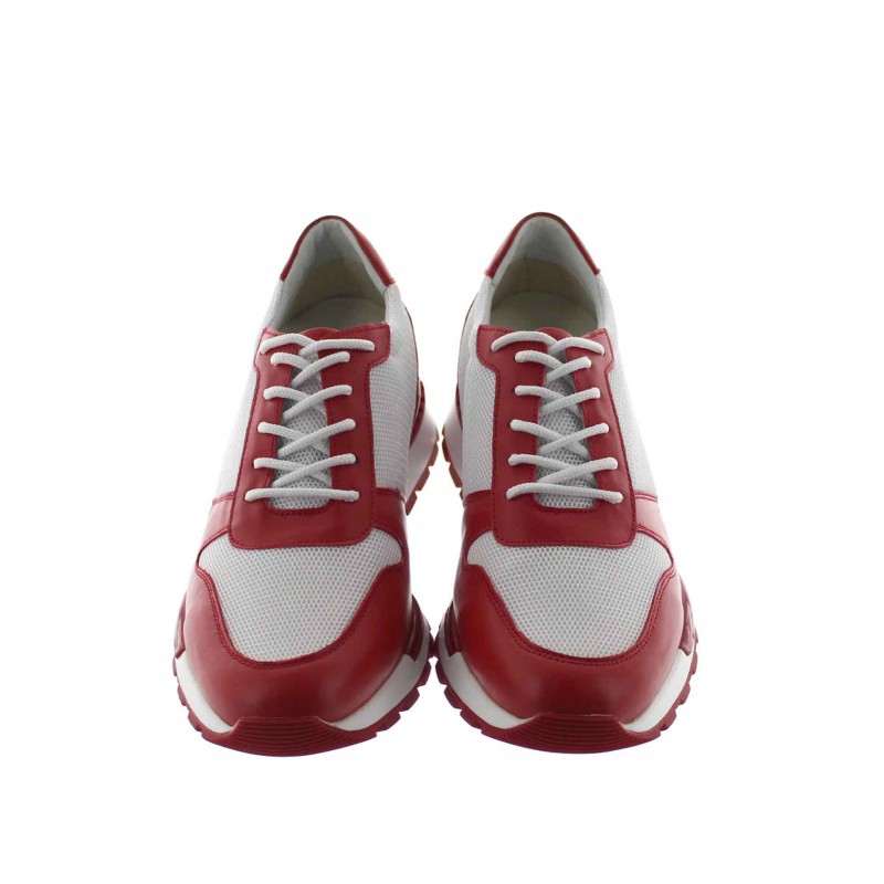 Vorderansicht Sneaker Sirmione Rot/Weiß | +7cm mehr Körpergröße | Herrenschuhe – Mario Bertulli