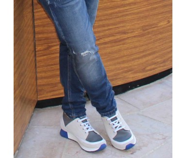 Sneaker Ivrea Beige/weiss +7cm