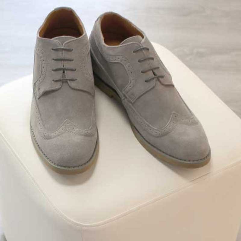 Schnürschuh Deliceto Hellgrau + 7cm