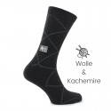 Vorderansicht  Socken aus Wolle und Kaschmir in Schwarz | Herrenschuhe – Mario Bertulli