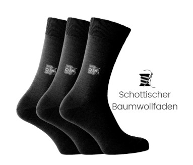 Vorderansicht  Box 3 Paar Socken in Schwarz | Herrenschuhe – Mario Bertulli