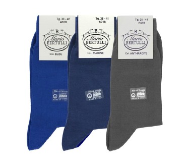 Vorderansicht  Box mit 3 Paar Socken - Marineblau/Anthrazit/Dunkelblau | Herrenschuhe – Mario Bertulli