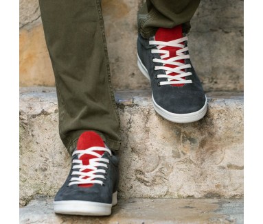 Sneaker Apricale dunkel grau/rot +6cm - Mario Bertulli