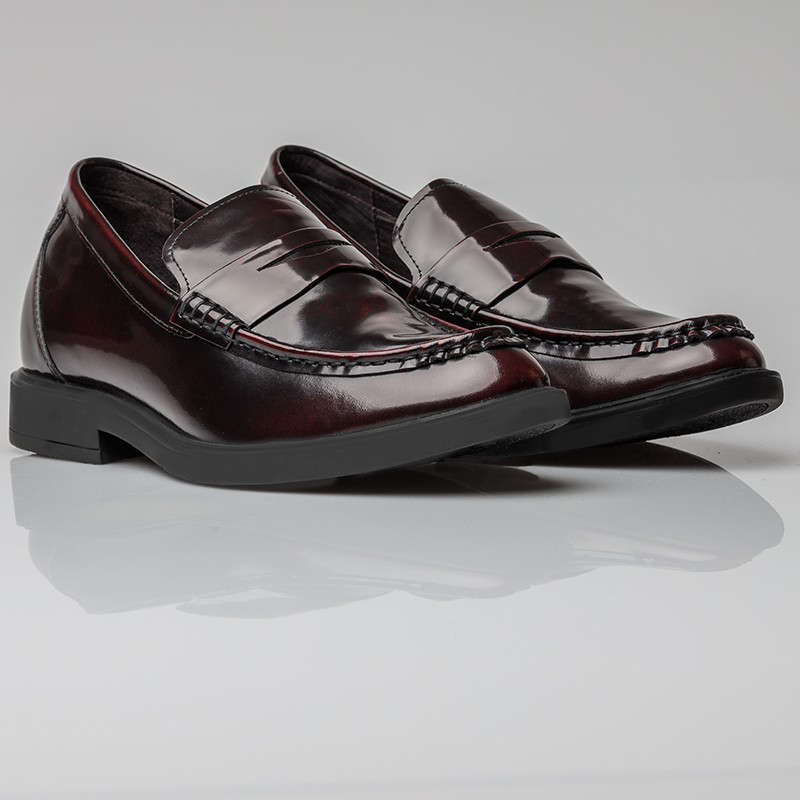 Lackslipper mit Erhöhung für Männer | Bordeaux +6,5cm | Mario Bertulli