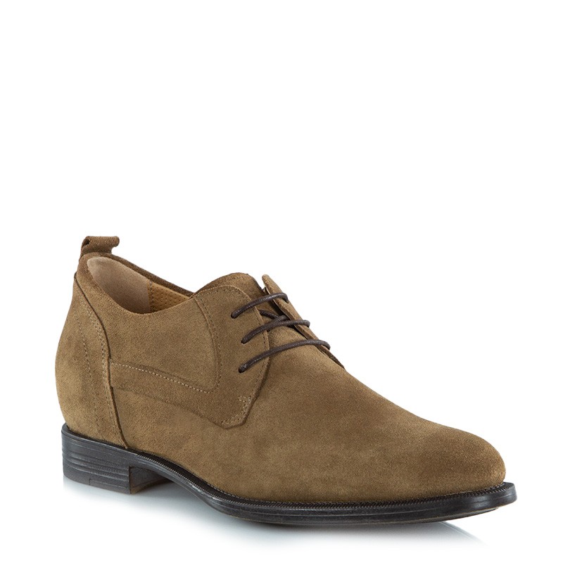Derby Schuhe mit Erhöhung für Männer tabak + 6,5cm Mario Bertulli