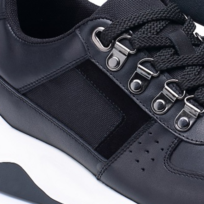 Sportschuhe mit einem integriertem Absatz für Männer | schwarz +7cm | Mario Bertulli