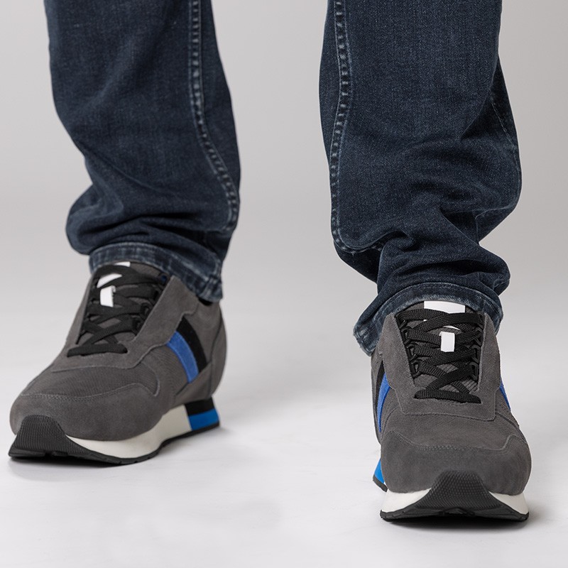 Sportschuhe mit einem integriertem Absatz für Männer | Grau +7cm | Mario Bertulli
