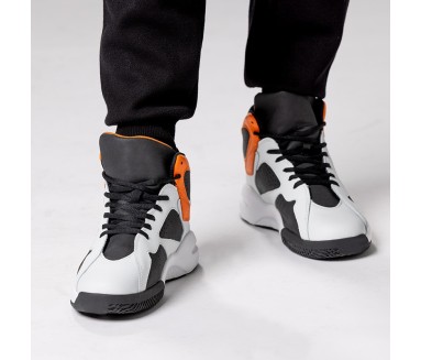 Sportschuhe mit einem integriertem Absatz für Männer | Weiss/orange +7cm | Mario Bertulli