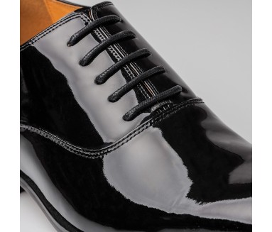 Schnürschuh Romolo Lack Schwarz +7.5cm