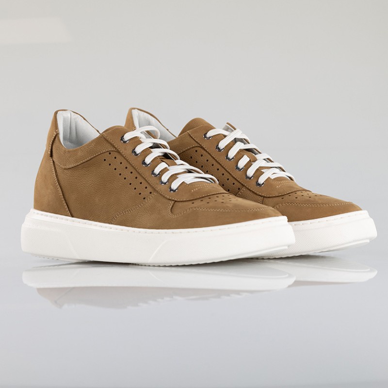 Sneaker mit Absatz Herren Kamel +7,5cm Mario Bertulli