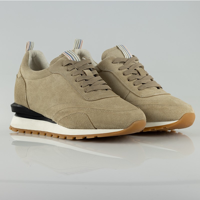 Sportschuhe mit einem integriertem Absatz für Männer | beige +7,5cm | Mario Bertulli