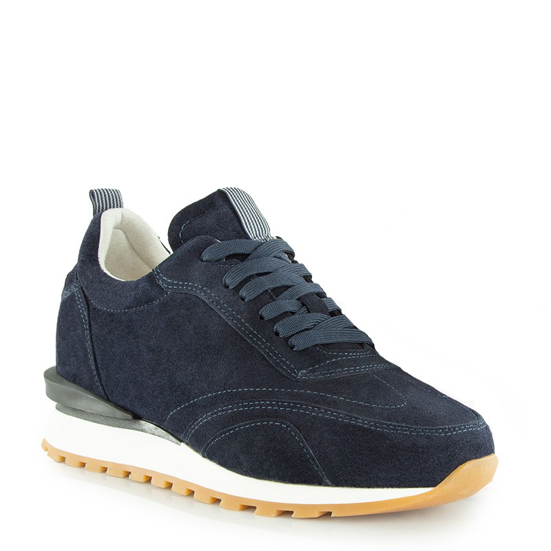 Sportschuhe mit einem integriertem Absatz für Männer | Marineblau +7,5cm | Mario Bertulli