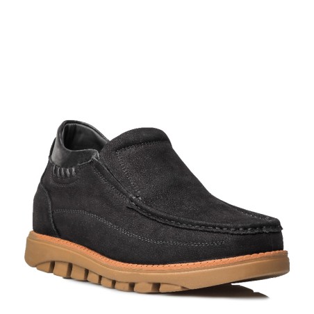 Slipper mit Erhöhung für Manner | Schwarz +5.5cm | Mario Bertulli