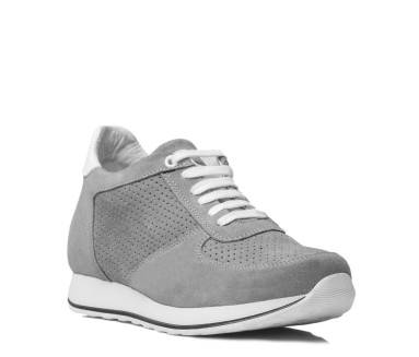 Sneaker Camaiore Hellgrau +7cm - Mario Bertulli