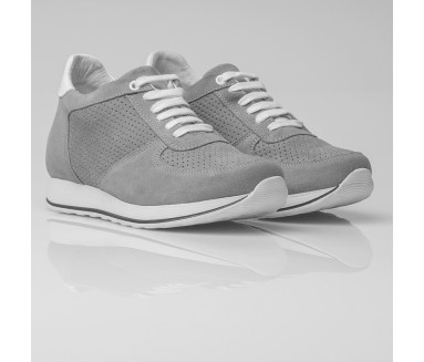 Sneaker Camaiore Hellgrau +7cm - Mario Bertulli