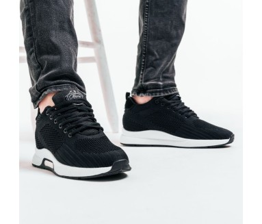 Sportschuhe mit einem integriertem Absatz für Männer | Schwarz +5.5cm | Mario Bertulli