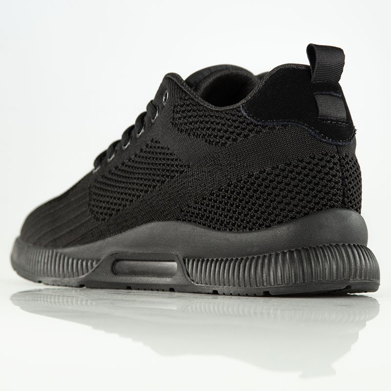 Sportschuhe mit einem integriertem Absatz für Männer | full black +5.5cm | Mario Bertulli