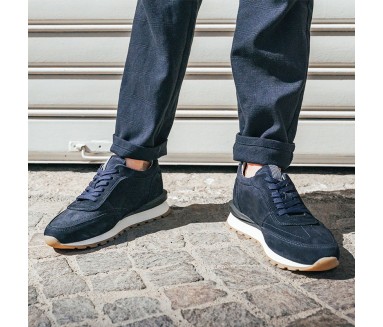 Sportschuhe mit einem integriertem Absatz für Männer | Marineblau +7,5cm | Mario Bertulli