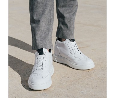 Sneaker mit Absatz für Mann | Sienna Weiss +9 cm | Mario Bertulli