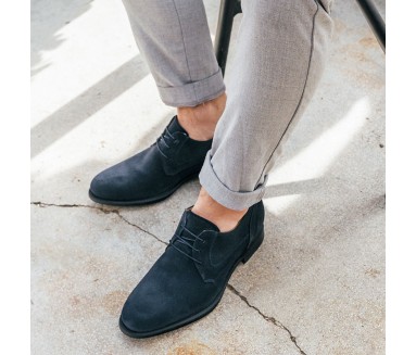 Derby Schuhe mit Erhöhung für Männer | Marineblau + 6,5cm | Mario Bertulli