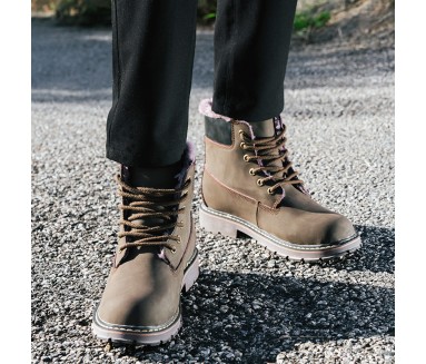 Gefütterter Stiefelette Bormio Braun +7.5cm