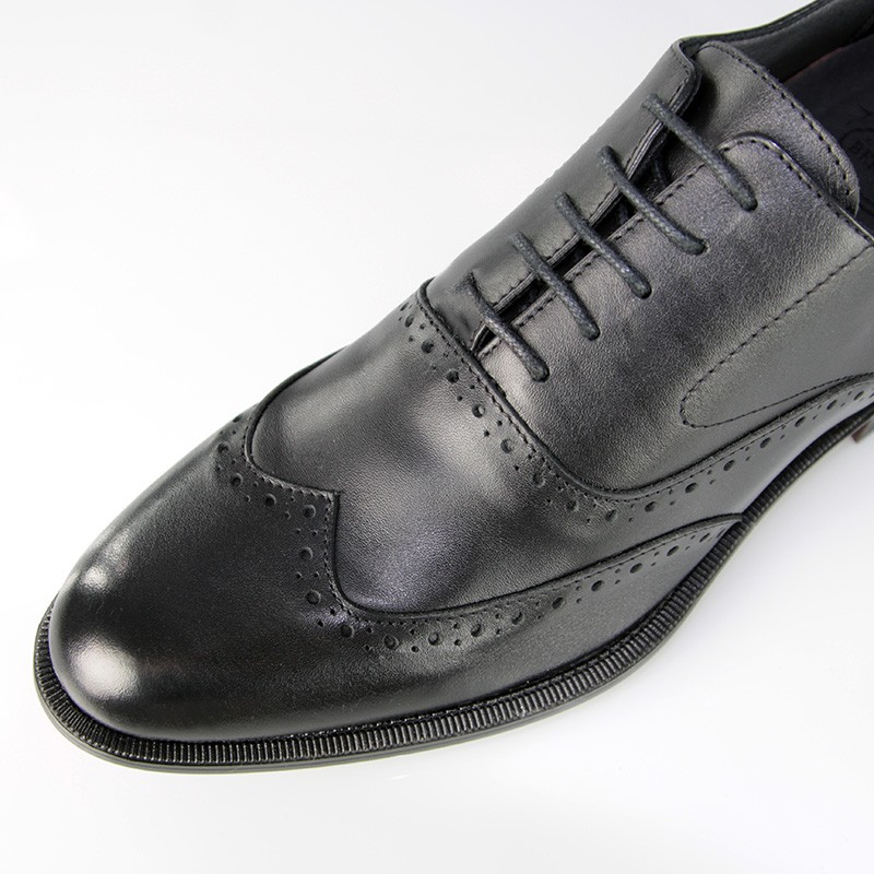 Pavie Erhöhender Schnürschuh Schwarz +6,5 cm