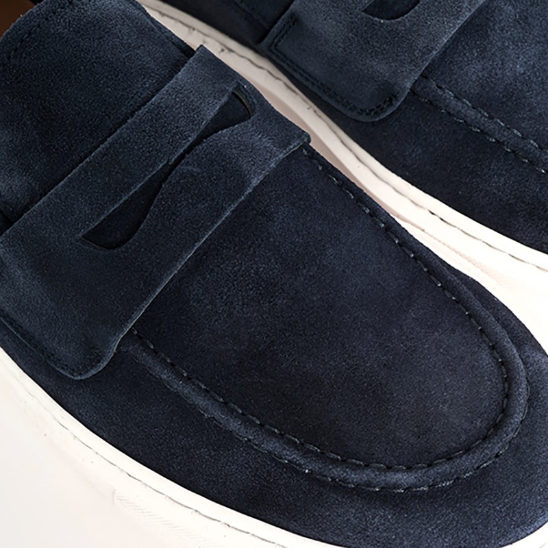 Marineblaue Rimini Loafer +6cm