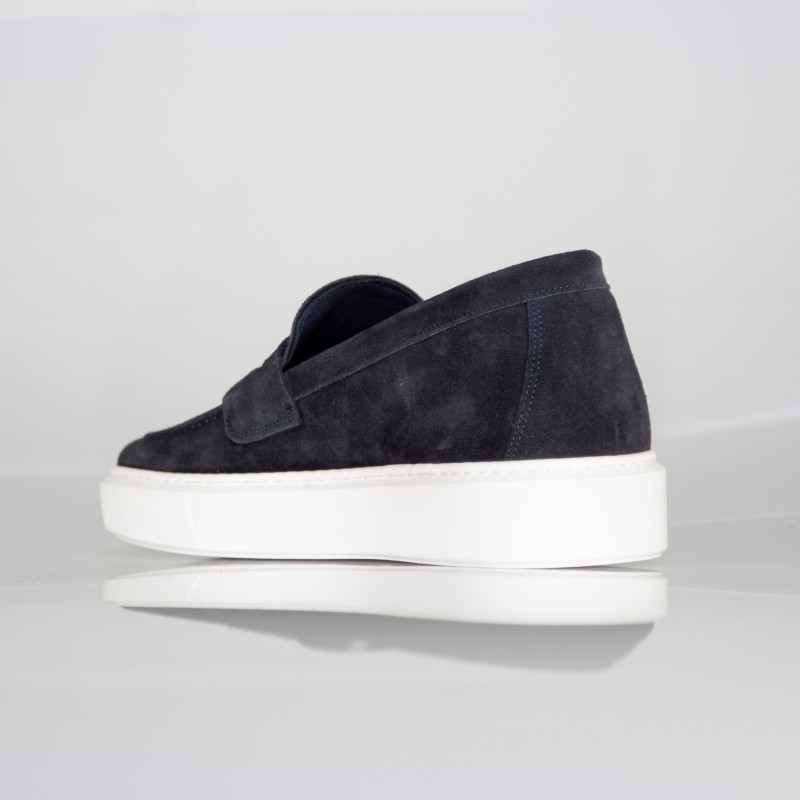 Marineblaue Rimini Loafer +6cm