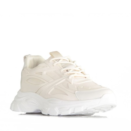 Sneaker mit Erhöhung Versilia Beige +7cm