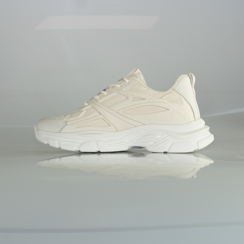 Sneaker mit Erhöhung Versilia Beige +7cm