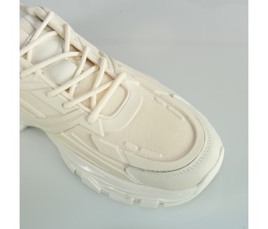 Sneaker mit Erhöhung Versilia Beige +7cm