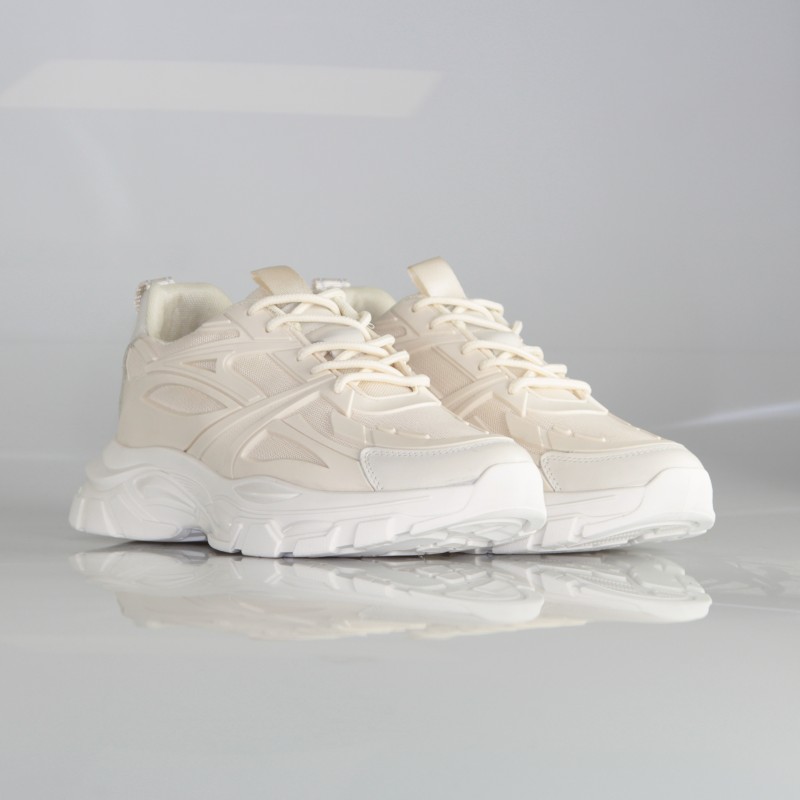 Sneaker mit Erhöhung Versilia Beige +7cm