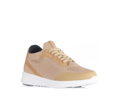 Napoli Elevator Sneaker dunkelsand +6 cm