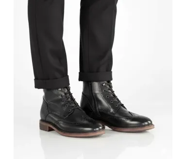 Stiefeletten mit Erhöhung Vercelli Schwarz +6 cm