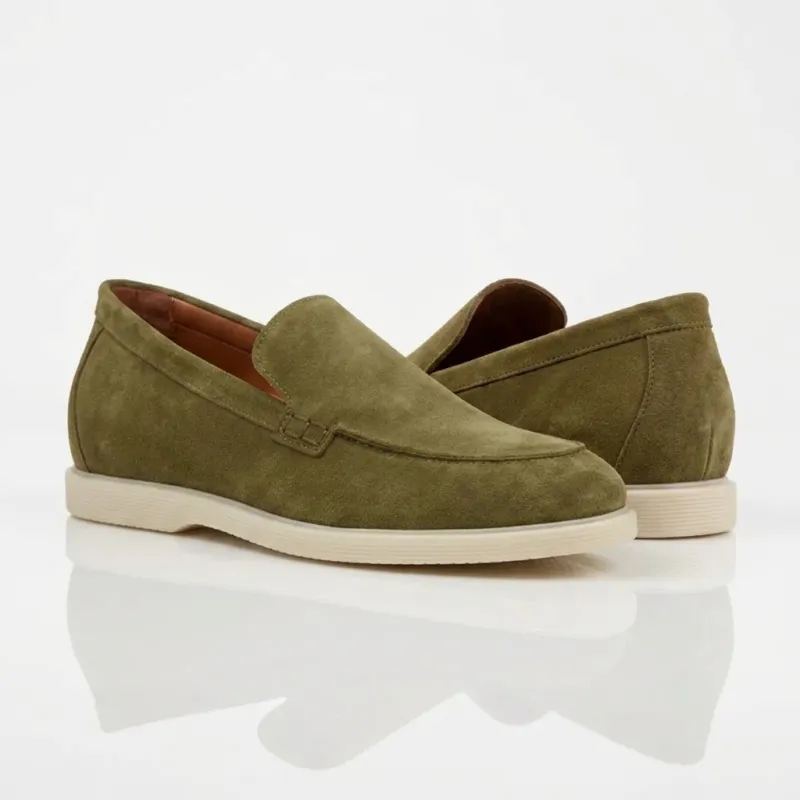 Herren Loafer mit Erhöhung Positano Khaki +5 cm