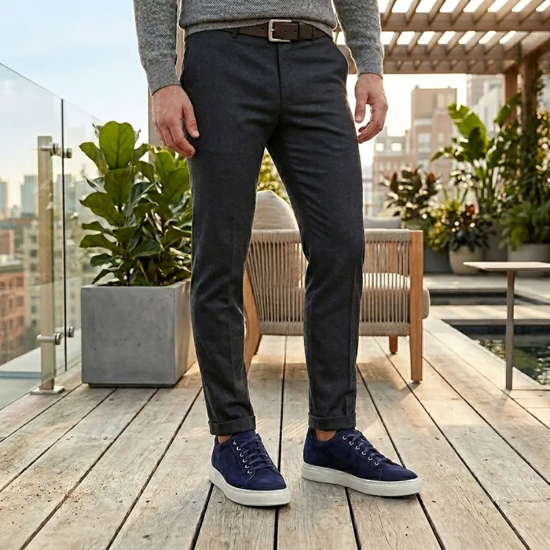 Sneaker mit Erhöhung Brera Alto Marineblau Wildleder +9 cm