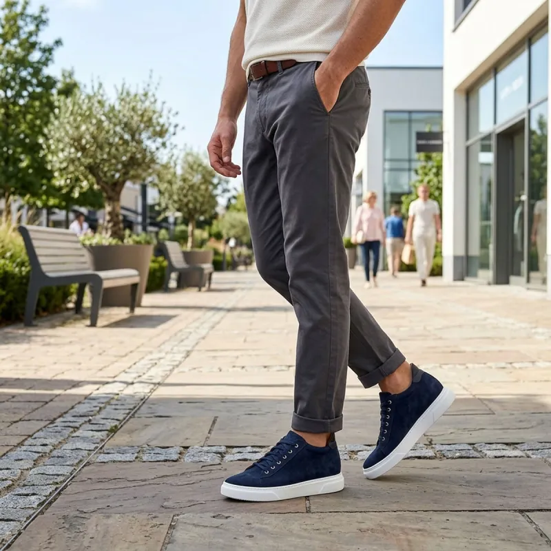 Sneaker mit Erh&ouml;hung Brera marine blau +7,5cm