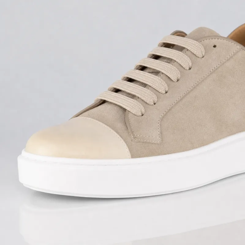 Sneaker mit Erhöhung Milano Taupe +6 cm