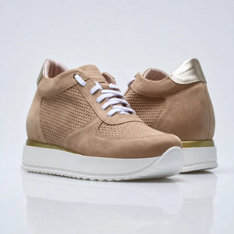 Sneaker mit Absatz für Frauen | Sand +7cm | Mario Bertulli