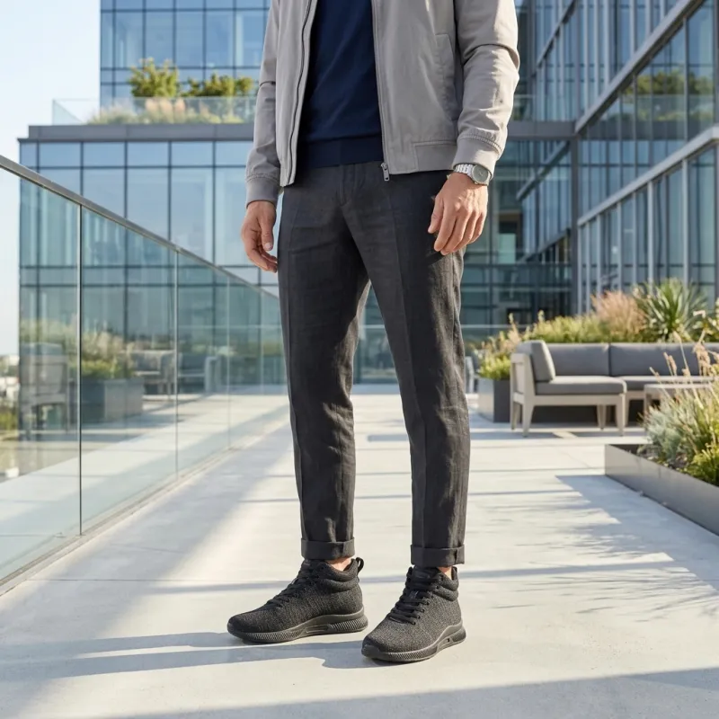 Sportschuhe mit einem integriertem Absatz für Männer | Schwarz +5.5cm | Mario Bertulli