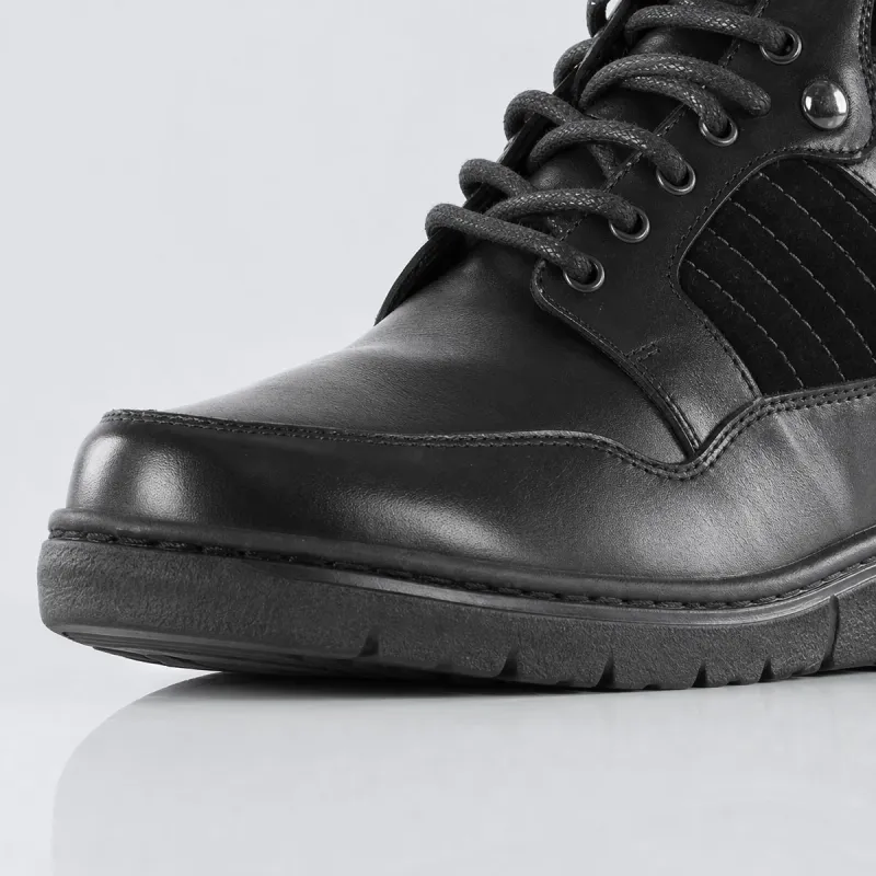 Herren-Wedges-Stiefeletten | Schwarz +6,5 cm | Mario Bertulli