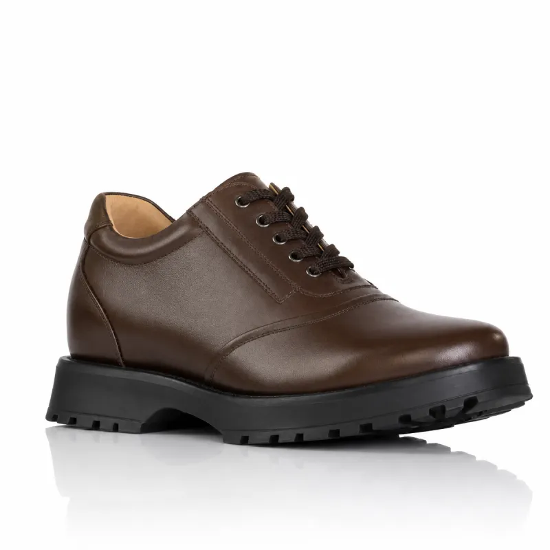 Herren-Derby-Schnürschuh mit Keilsohle | Schwarz +9 CM | Mario Bertulli
