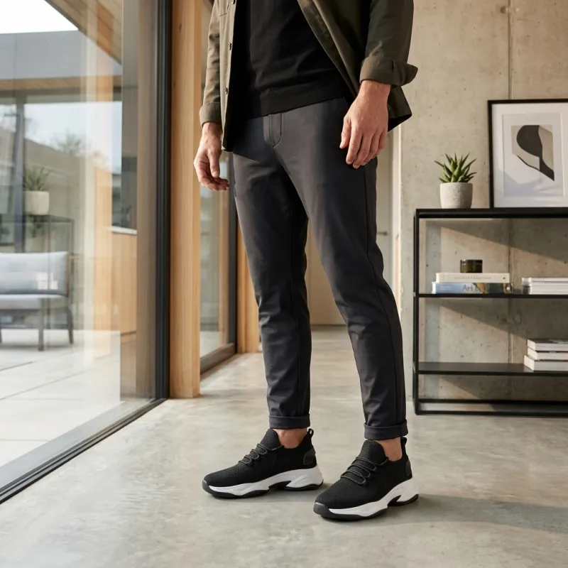 Messina erhöhte Sneaker schwarz +7,5 cm