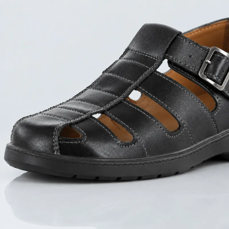 Sandale Matera Schwarz | +5cm mehr Körpergröße | Herrenschuhe – Mario Bertulli