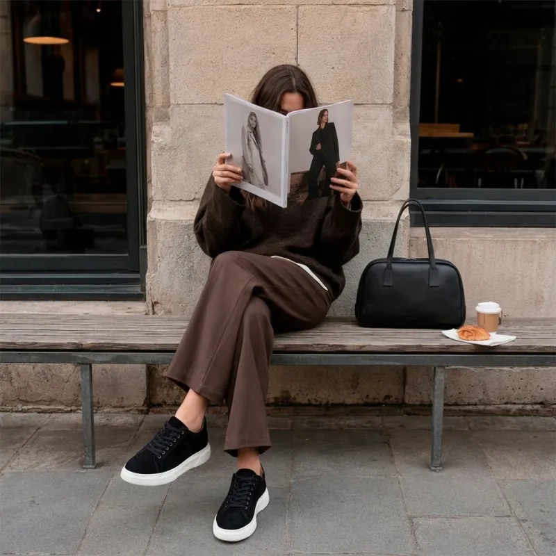 Sova Noir Damenschuhe mit erhöhender Sohle +7,5 cm