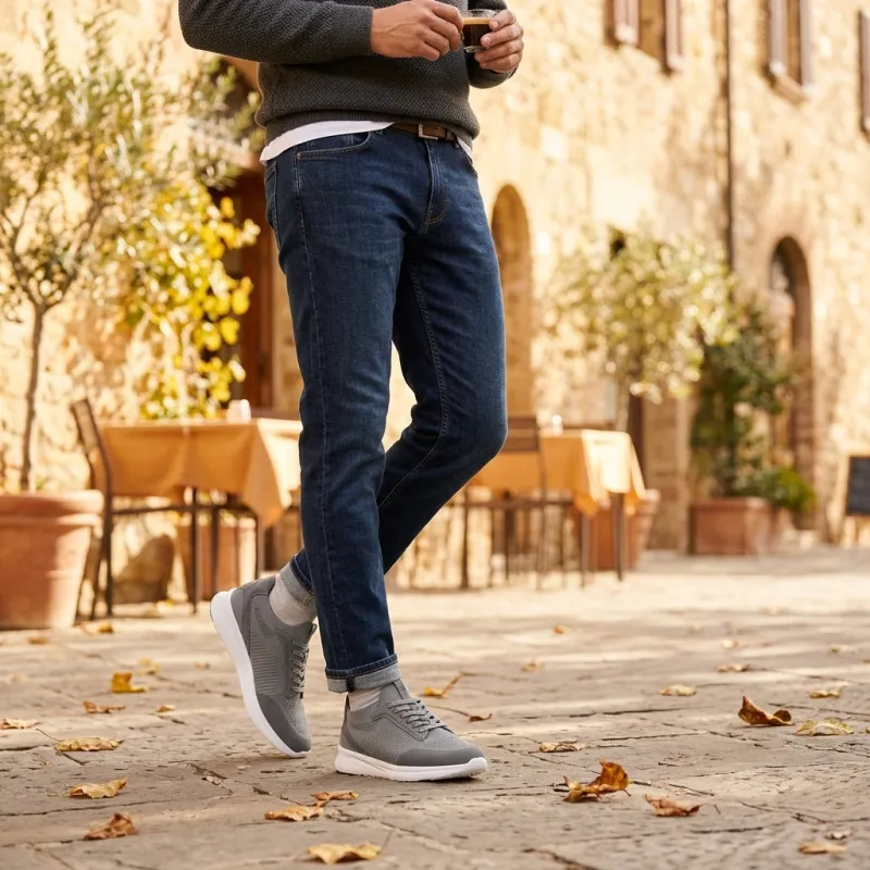 Napoli Elevator Sneaker grau +6 cm