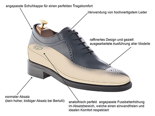 Mario Bertulli bietet Ihnen die Kollektion von hohen Schuhe für Männer: Luxus Schuhe, Business Schuhe, Sport Schuhe.  