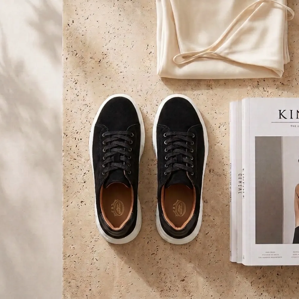 Sova Noir Damenschuhe mit erhöhender Sohle +7,5 cm